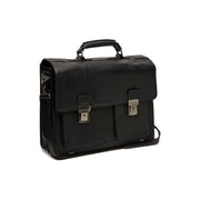 Springfield Full-Grain Leather Briefcase نسائي in Classic 100% Full-Grain Leather - Full Exterior Front Profile View | Buy Online