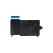 Baldwin Full-Grain Leather Card Holder نسائي - Structured Side Profile Showing Gusset Depth &amp; Expansion Capacity