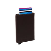 Brown Leather Card Holder Lancaster, front view