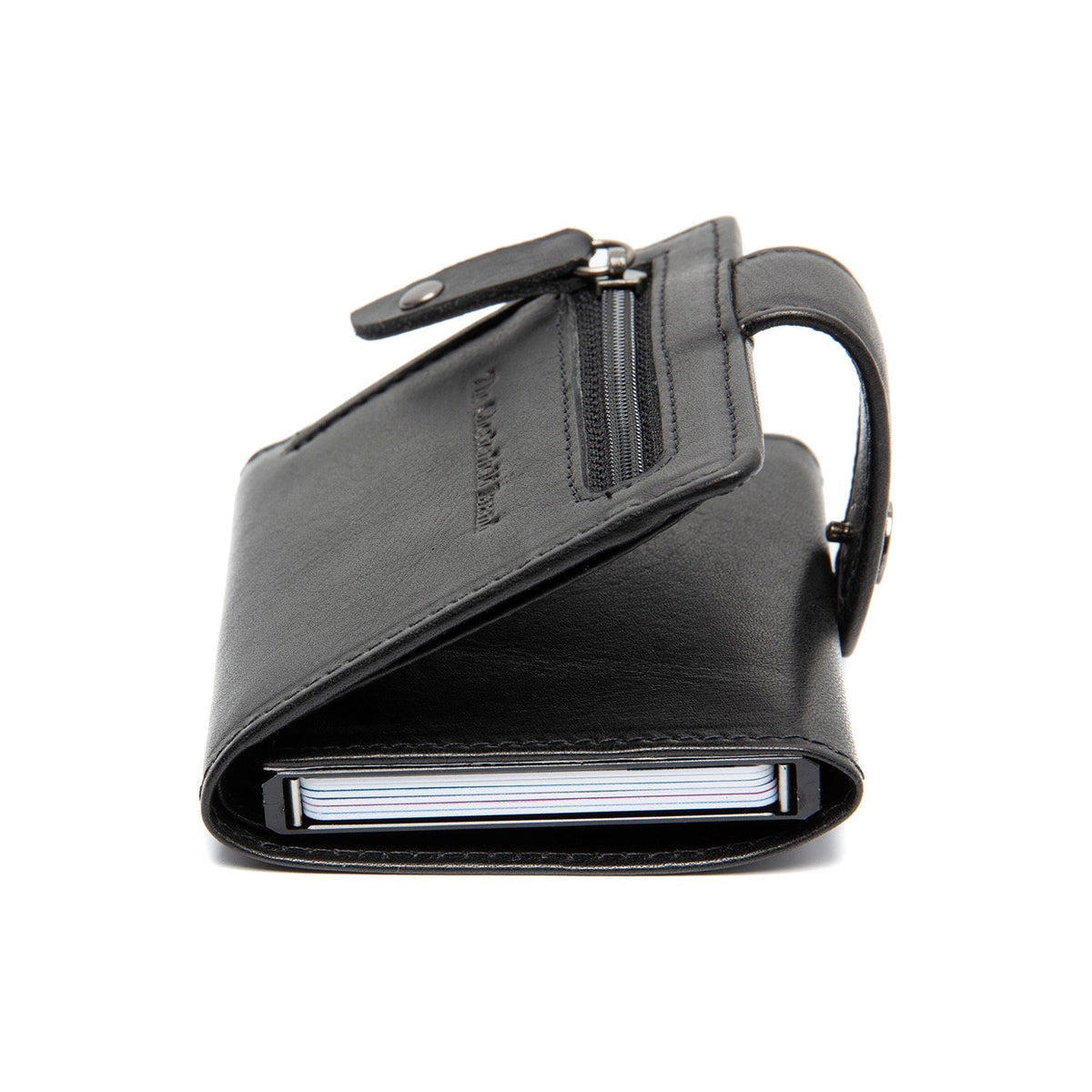 Solid Antique Brass Hardware &amp; Heavy-Duty Dual Zipper Detail on Larino Full-Grain Leather Card Holder نسائي