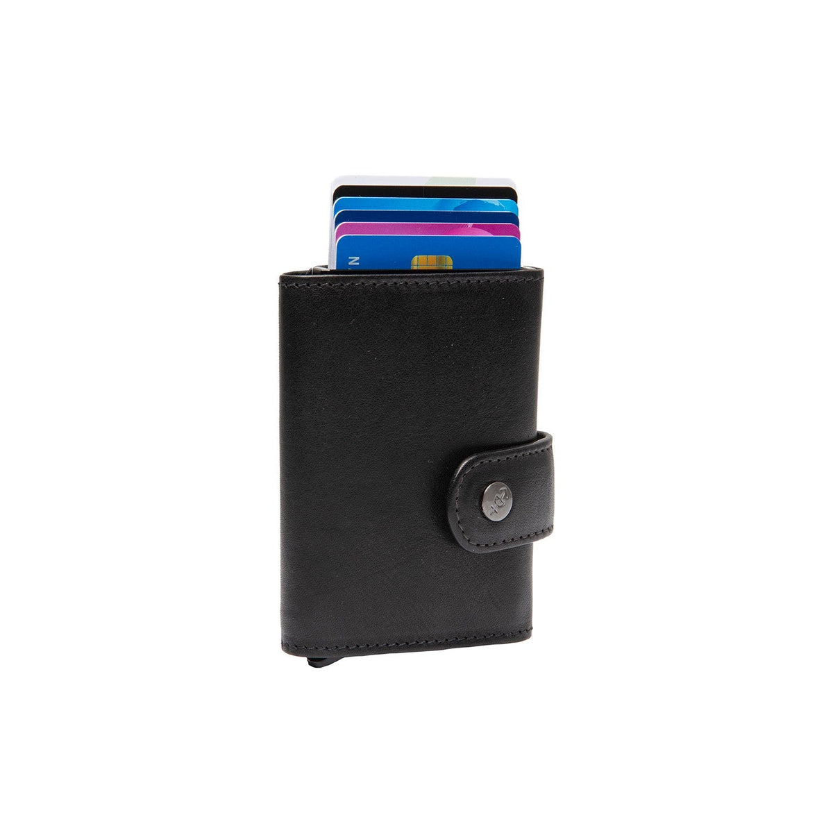 Larino Full-Grain Leather Card Holder نسائي in Classic 100% Full-Grain Leather - Full Exterior Front Profile View | Buy Online