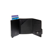 Larino Full-Grain Leather Card Holder نسائي - Structured Side Profile Showing Gusset Depth &amp; Expansion Capacity