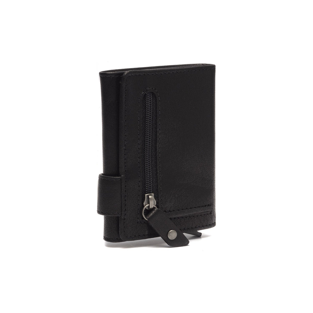 
Solid Antique Brass Hardware & Heavy-Duty Dual Zipper Detail on Portland جلد طبيعي فل جرين حافظة بطاقات