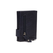 
Navy Leather Card Holder Portland, detail view 1
