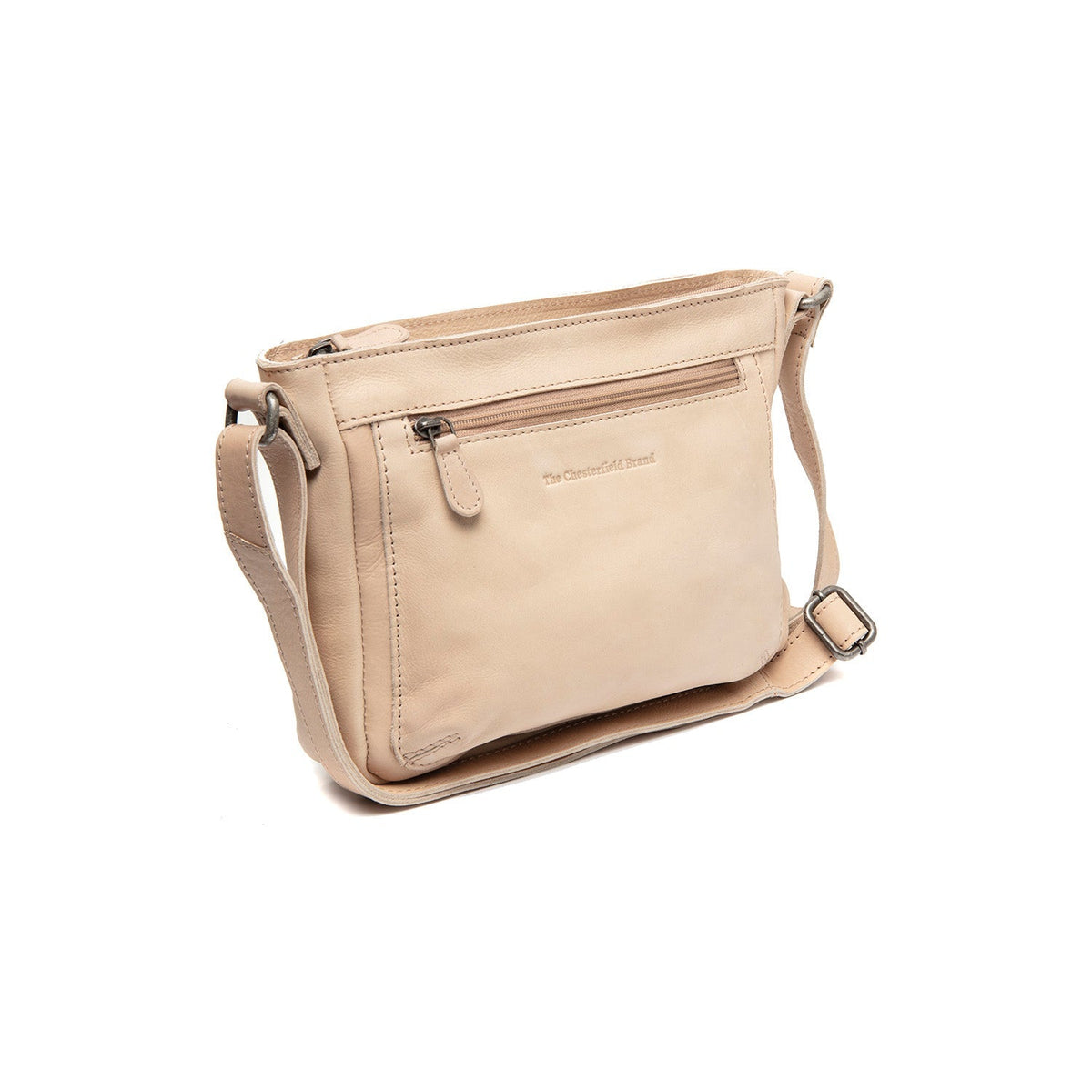 Aston جلد طبيعي فل جرين حقيبة كروس in Classic 100% Full-Grain Leather - Full Exterior Front Profile View | Buy Online