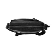 Dessau Full-Grain Leather Crossbody Bag رجالي - Structured Side Profile Showing Gusset Depth &amp; Expansion Capacity