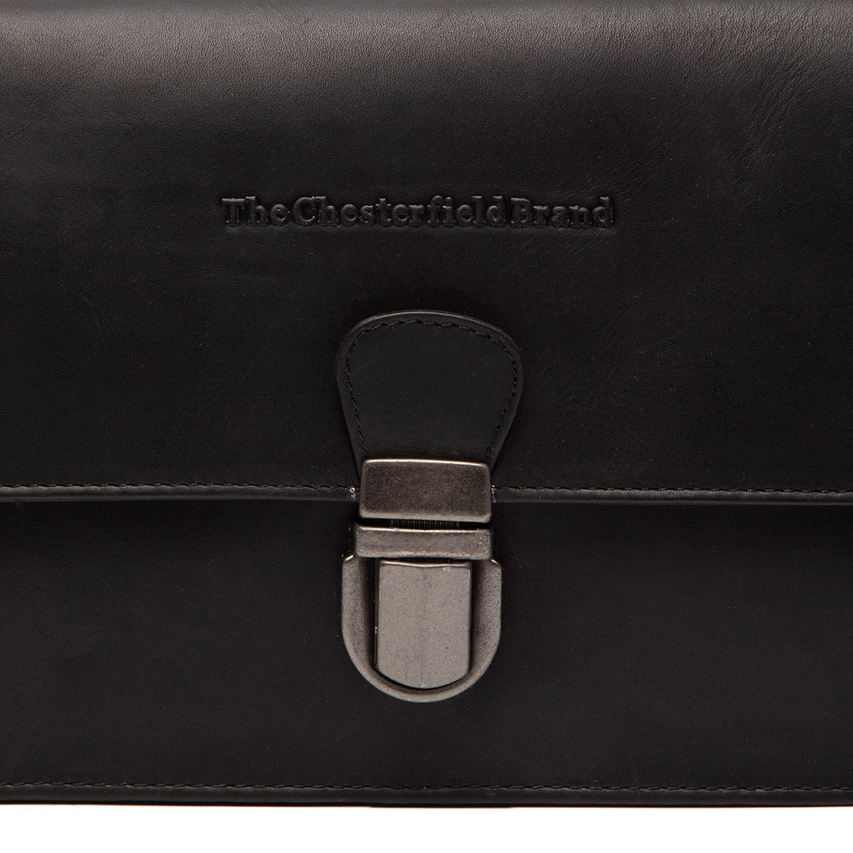 Lucca Full-Grain Leather Crossbody Bag نسائي - Structured Side Profile Showing Gusset Depth &amp; Expansion Capacity