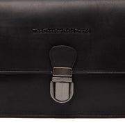 Lucca Full-Grain Leather Crossbody Bag نسائي - Structured Side Profile Showing Gusset Depth &amp; Expansion Capacity