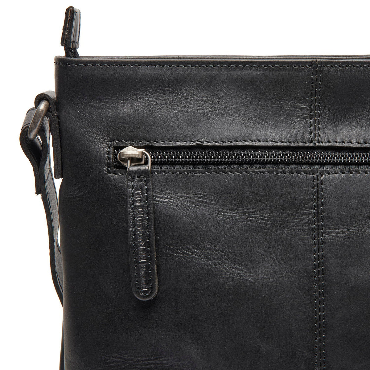 Lunton Full-Grain Leather Crossbody Bag نسائي - Structured Side Profile Showing Gusset Depth &amp; Expansion Capacity