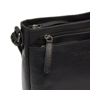Solid Antique Brass Hardware &amp; Heavy-Duty Dual Zipper Detail on Mumbai Full-Grain Leather Crossbody Bag نسائي