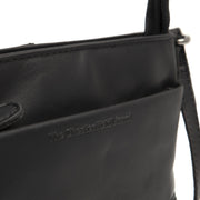 Solid Antique Brass Hardware &amp; Heavy-Duty Dual Zipper Detail on Salerno Full-Grain Leather Crossbody Bag نسائي