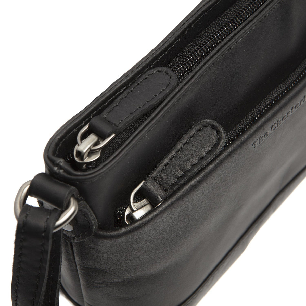 Salerno Full-Grain Leather Crossbody Bag نسائي - Structured Side Profile Showing Gusset Depth &amp; Expansion Capacity