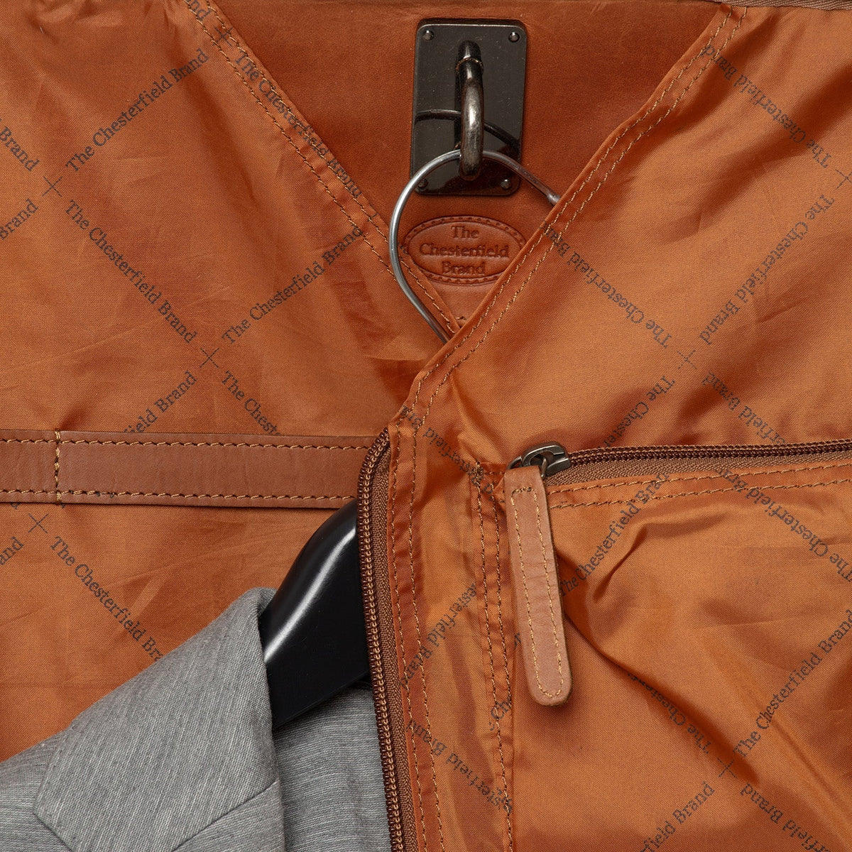 Cognac Leather Garment Bag Josh نسائي, detail view 4