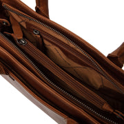
Cognac Leather Handbag Garda, detail view 3