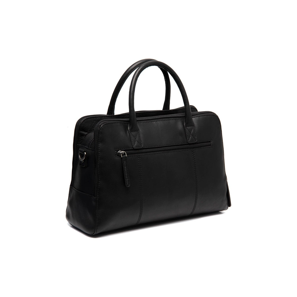 Tailored Rib Cuffs &amp; Hem Craftsmanship Construction Detail on Layton Full-Grain Leather Handbag نسائي