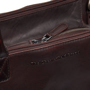 Styled Fit Perspective of Solvin Full-Grain Leather Handbag نسائي on Model - Natural Daylight Drape
