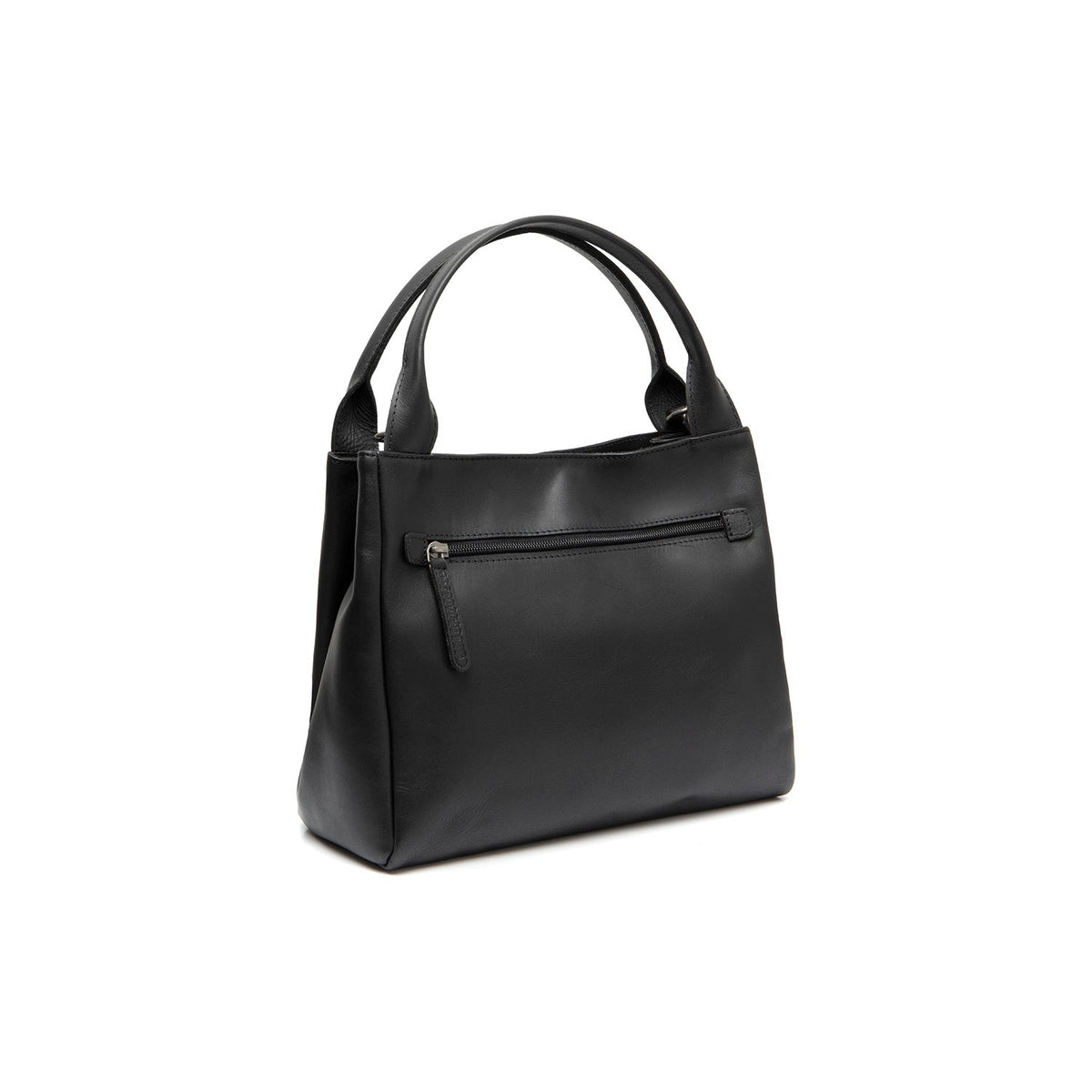 Tailored Rib Cuffs &amp; Hem Craftsmanship Construction Detail on Tenara Full-Grain Leather Handbag نسائي