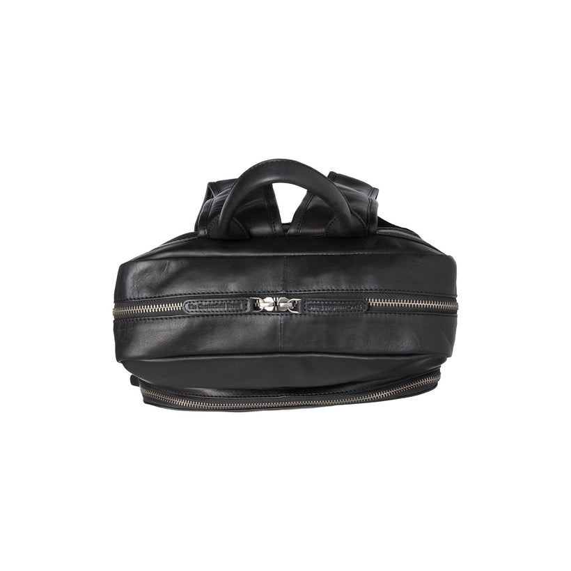 Classic 100% Full-Grain leather Backpack - Rear Perspective Showing Reinforced Leather Straps & Stitching