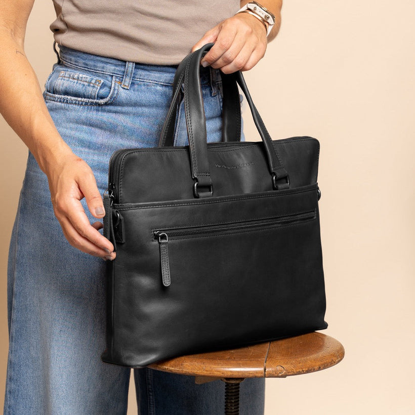 Elvas Full-Grain Leather Laptop Bag نسائي