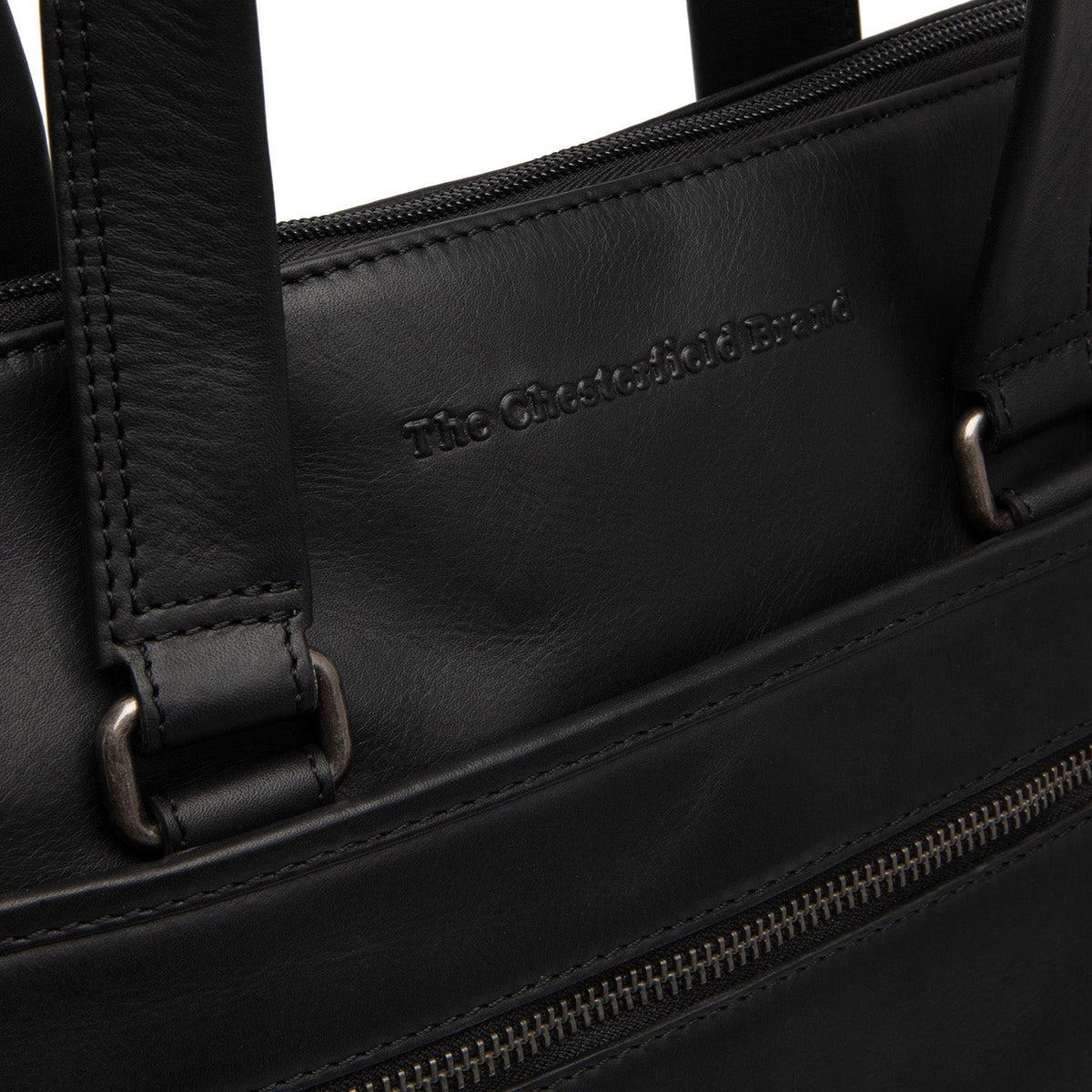 Elvas Full-Grain Leather Laptop Bag نسائي - Structured Side Profile Showing Gusset Depth &amp; Expansion Capacity
