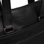 Elvas Full-Grain Leather Laptop Bag نسائي - Structured Side Profile Showing Gusset Depth &amp; Expansion Capacity