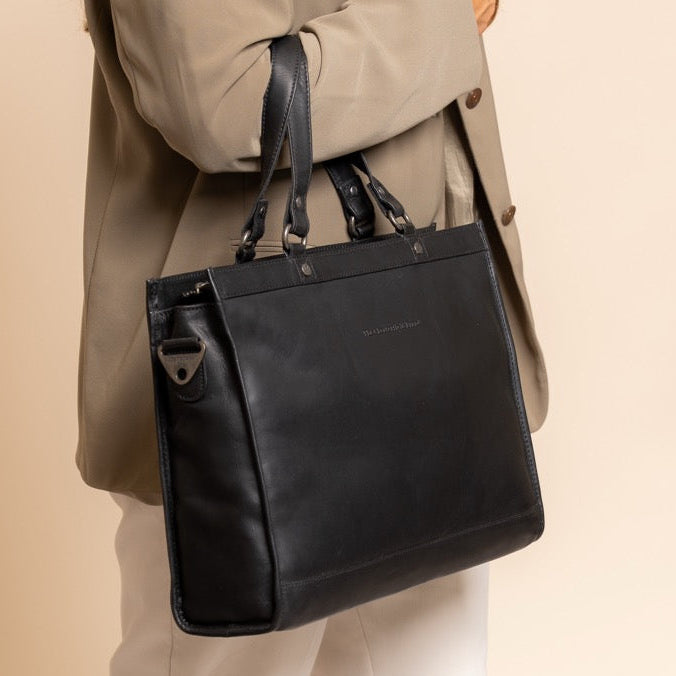Manly Full-Grain Leather Laptop Bag نسائي