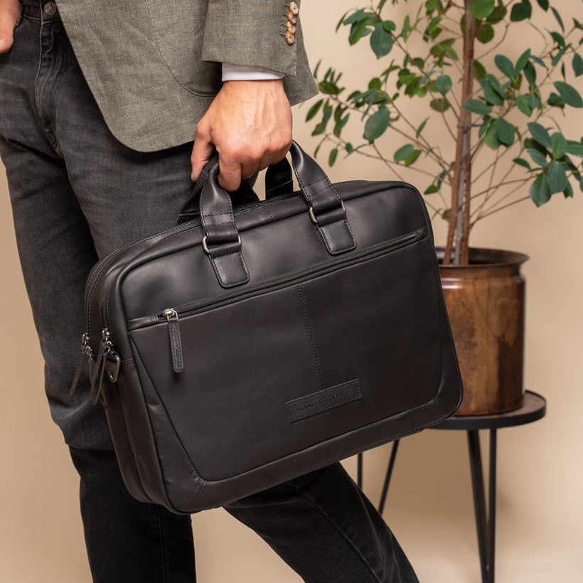 Seth Full-Grain Leather Laptop Bag رجالي