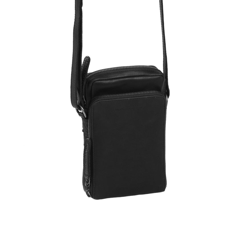 Hamilton Full-Grain Leather Phone Bag in Classic 100% Full-Grain Leather - Front Profile View & Tailored Silhouette | Buy Online