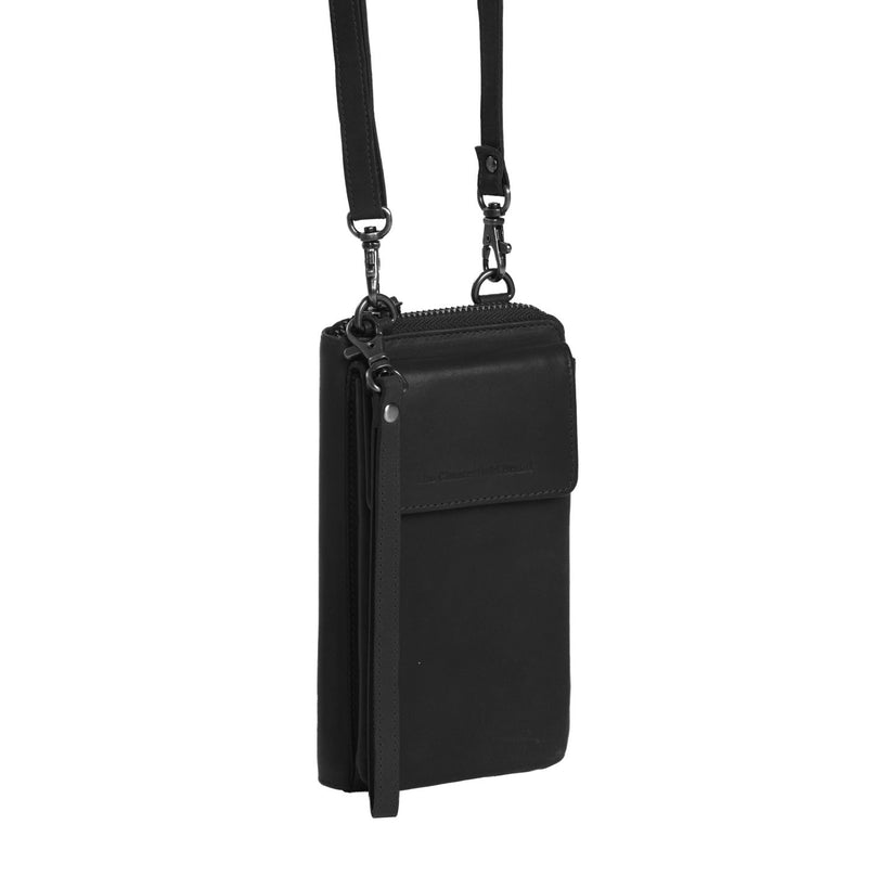 Malaga Full-Grain Leather Phone Bag in Classic 100% Full-Grain Leather - Front Profile View & Tailored Silhouette | Buy Online