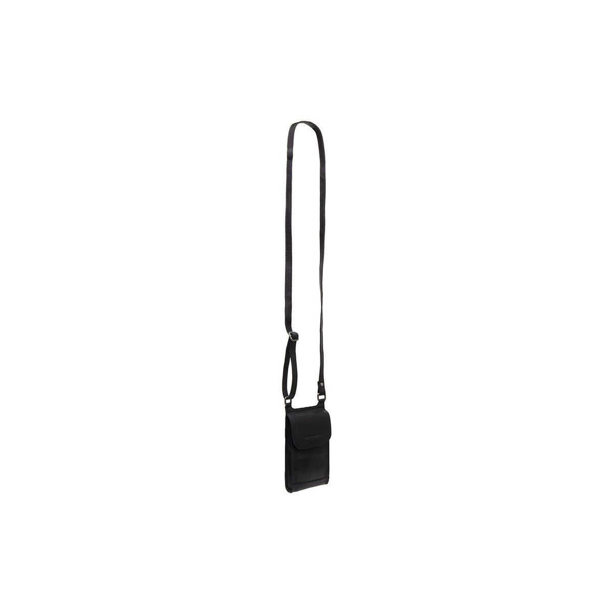 Styled Fit Perspective of Nebra Full-Grain Leather Phone Bag نسائي on Model - Natural Daylight Drape
