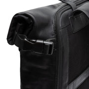 Solid Antique Brass Hardware &amp; Heavy-Duty Dual Zipper Detail on Bornholm Full-Grain Leather Roll-top Backpack نسائي