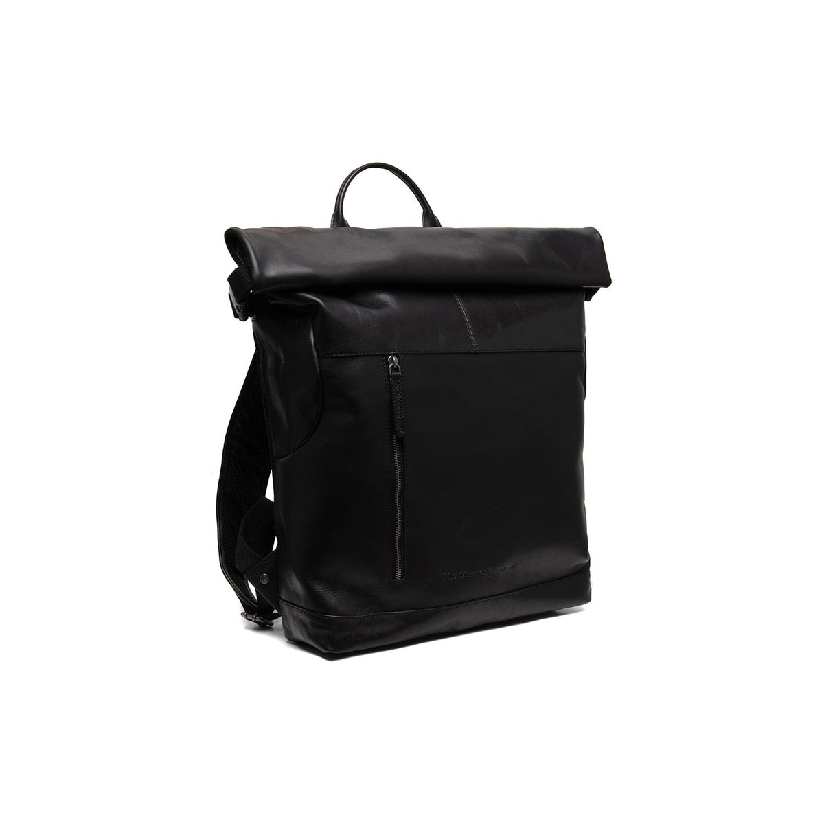 Liverpool Full-Grain Leather Roll-top Backpack نسائي in Classic 100% Full-Grain Leather - Full Exterior Front Profile View | Buy Online