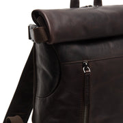 Mazara Full-Grain Leather Roll-top Backpack نسائي – alternate product view 2