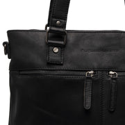 Solid Antique Brass Hardware &amp; Heavy-Duty Dual Zipper Detail on Rome Full-Grain Leather Shopper نسائي
