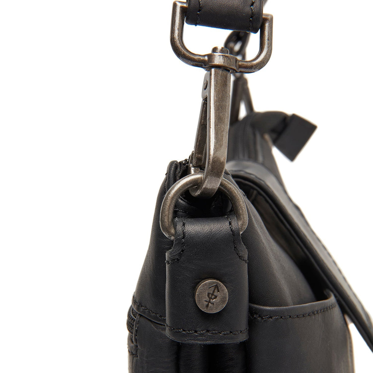 Calora Full-Grain Leather Shoulder Bag نسائي - Structured Side Profile Showing Gusset Depth &amp; Expansion Capacity