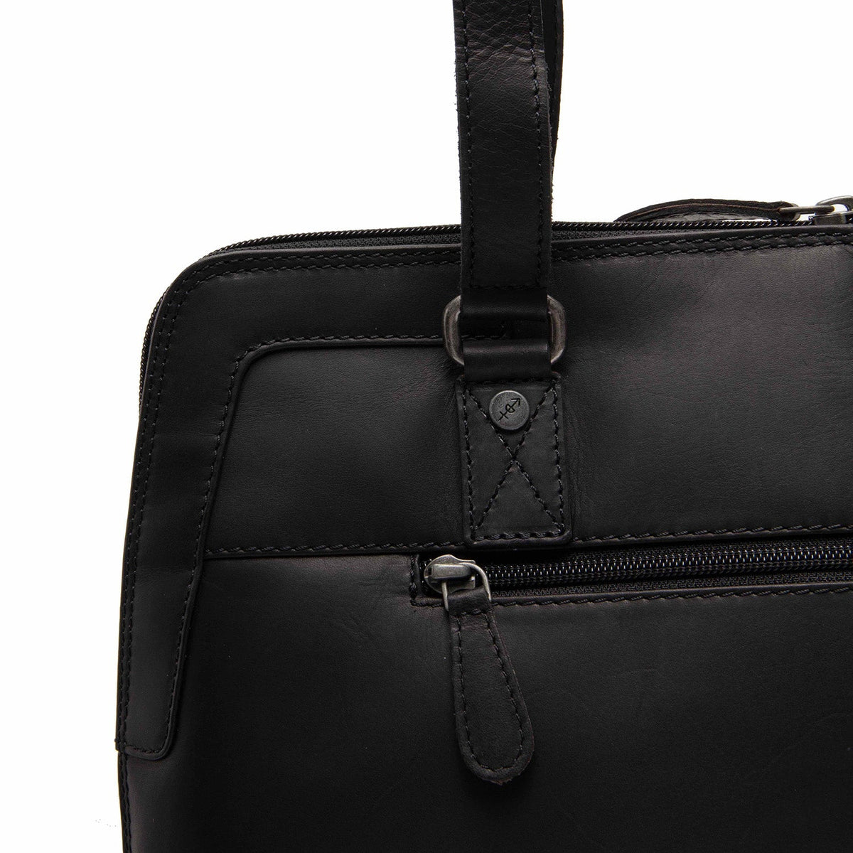 Elvar Full-Grain Leather Shoulder Bag نسائي - Structured Side Profile Showing Gusset Depth &amp; Expansion Capacity
