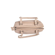 Solid Antique Brass Hardware &amp; Heavy-Duty Dual Zipper Detail on Marvos Full-Grain Leather Shoulder Bag نسائي