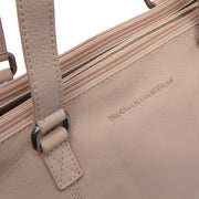 Marvos Full-Grain Leather Shoulder Bag نسائي - Structured Side Profile Showing Gusset Depth &amp; Expansion Capacity