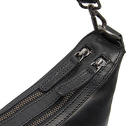 Moneva Full-Grain Leather Shoulder Bag نسائي - Structured Side Profile Showing Gusset Depth &amp; Expansion Capacity