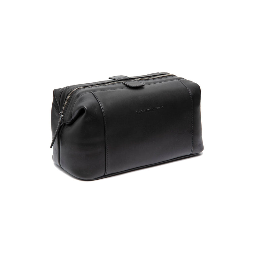 Biassa Full-Grain Leather Toiletry Bag in Classic 100% Full-Grain Leather - Front Profile View & Tailored Silhouette | Buy Online