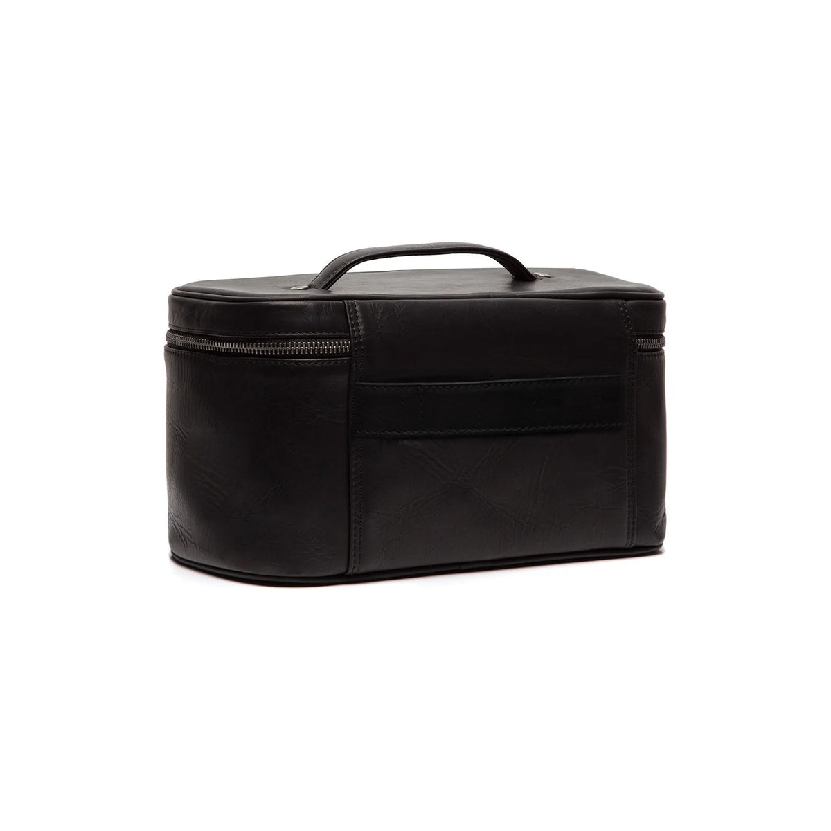 Tailored Rib Cuffs &amp; Hem Craftsmanship Construction Detail on Limone Full-Grain Leather Toiletry Bag نسائي