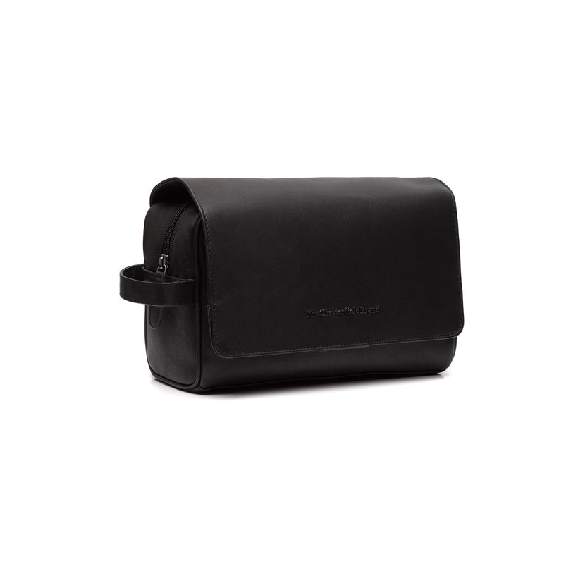 Rosario Full-Grain Leather Toiletry Bag in Classic 100% Full-Grain Leather - Front Profile View & Tailored Silhouette | Buy Online