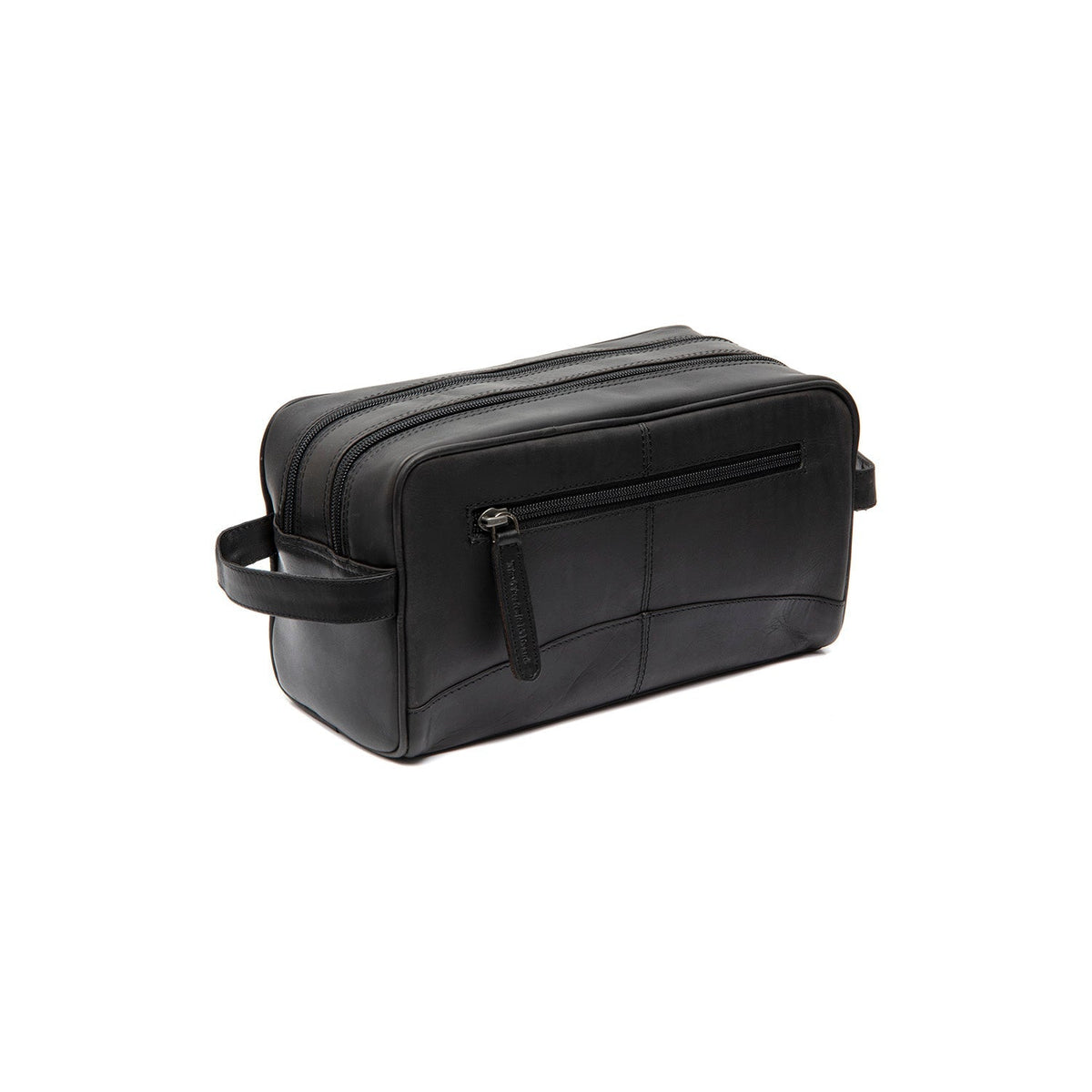 Styled Fit Perspective of Stacey Full-Grain Leather Toiletry Bag نسائي on Model - Natural Daylight Drape