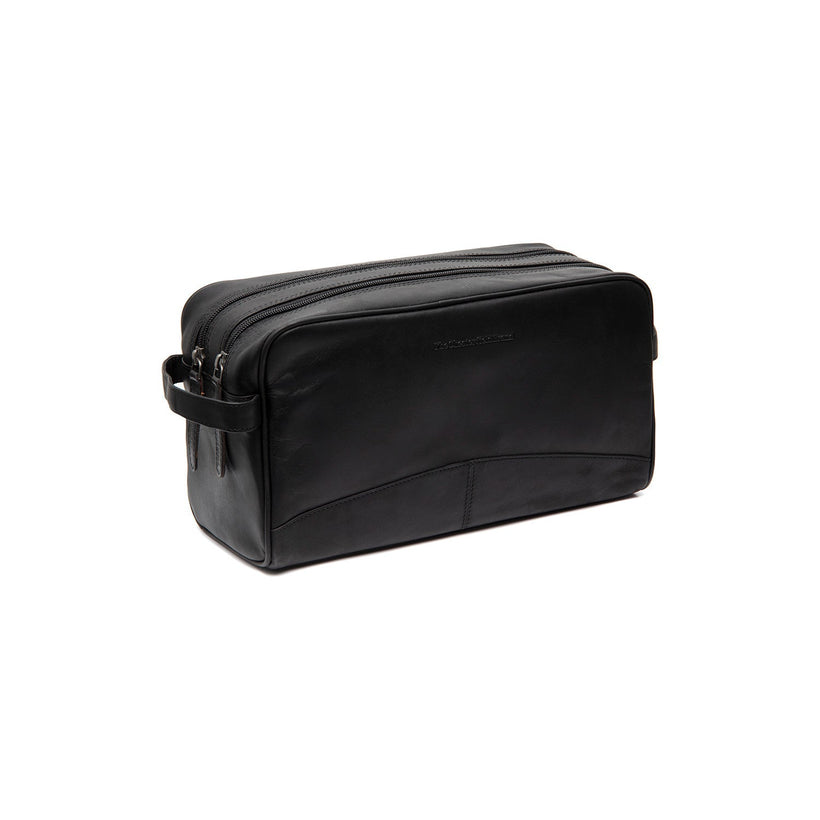 Stefan Full-Grain Leather Toiletry Bag in Classic 100% Full-Grain Leather - Front Profile View & Tailored Silhouette | Buy Online