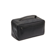 Tailored Rib Cuffs &amp; Hem Craftsmanship Construction Detail on Trevia Full-Grain Leather Toiletry Bag نسائي