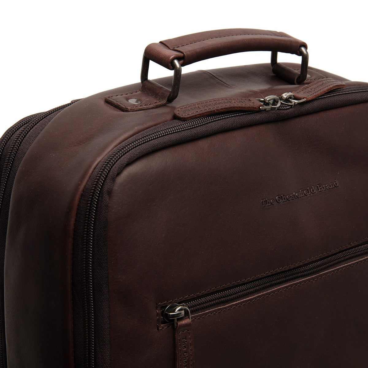 
Brown Leather Travel Backpack Jamaica, detail view 3