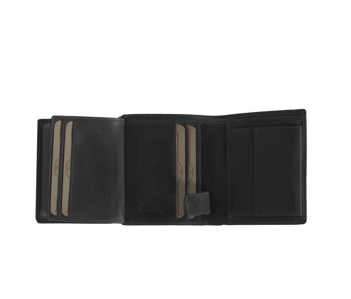 Carl Full-Grain Leather Wallet رجالي - Structured Side Profile Showing Gusset Depth &amp; Expansion Capacity