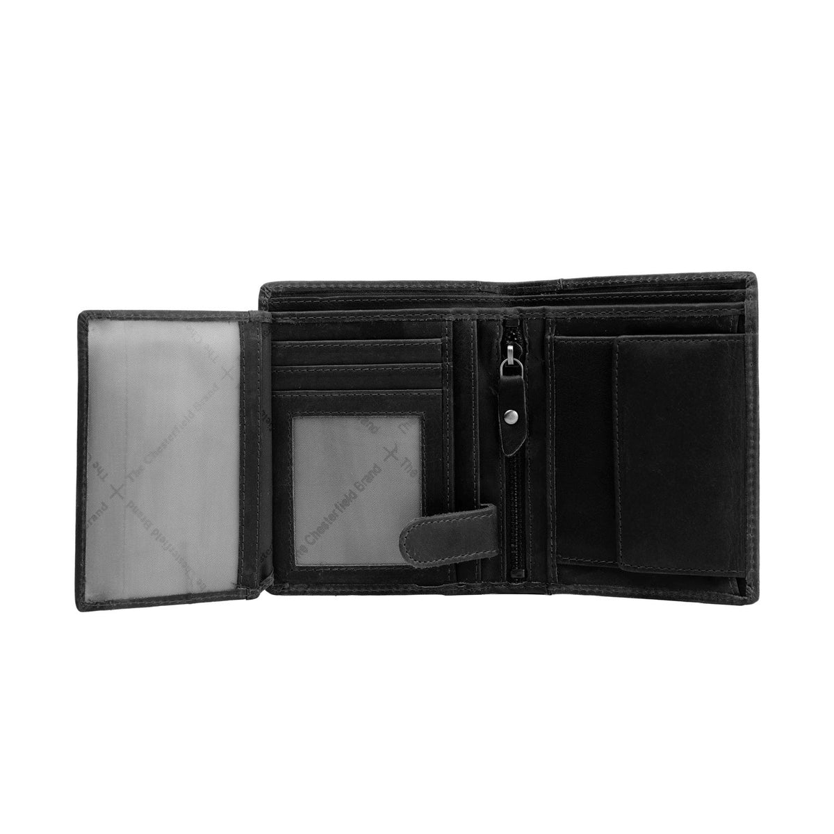 
Classic 100% Full-Grain leather Wallet - عرض خلفي يوضح أحزمة الجلد المقواة والخياطة المتقنة