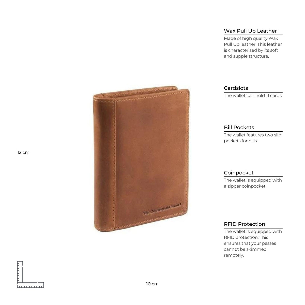 
Cognac Leather Wallet Ethel, detail view 5