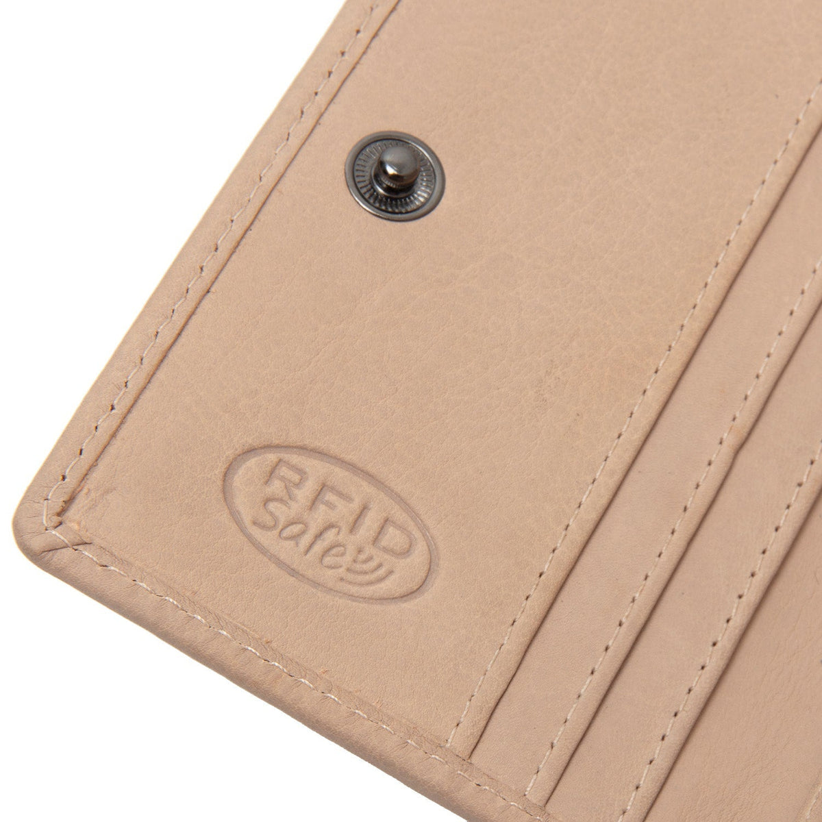 Floren Full-Grain Leather Wallet نسائي - Structured Side Profile Showing Gusset Depth &amp; Expansion Capacity